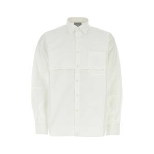 VTMNTS Men's Long Sleeve Button-Up Shirt with Barcode Detail Pocket Men WHITE